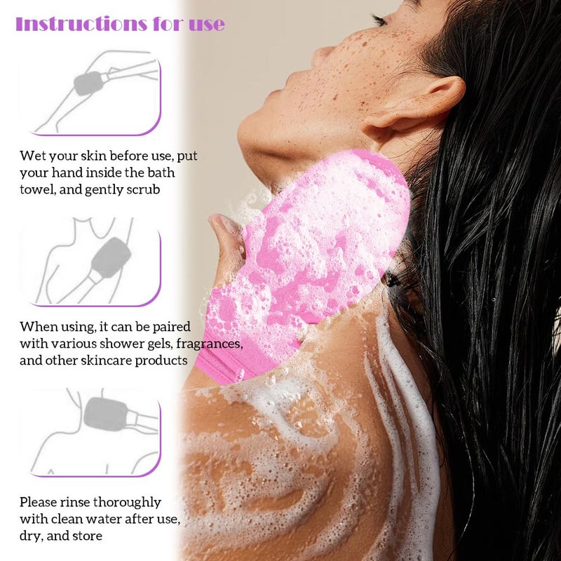 SYBL 3PCS Bathing Mittens Shower Soft Skin Care Face Body Wash Massage Spa Mitt for Adult and Kids(Color Random) - Image 4